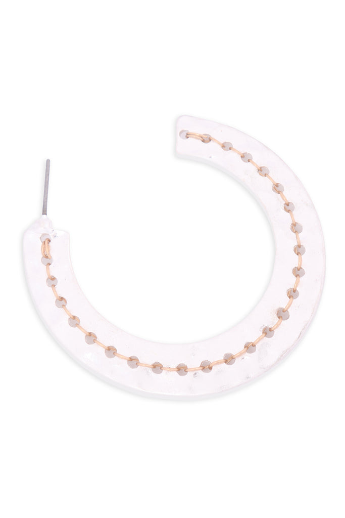 ME3135 - STITCH HAMMERED HOOP EARRINGS