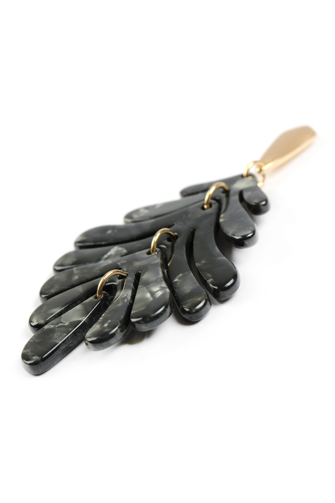 CAST RESIN LEAF DROP EARRINGS