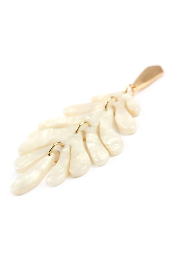 CAST RESIN LEAF DROP EARRINGS