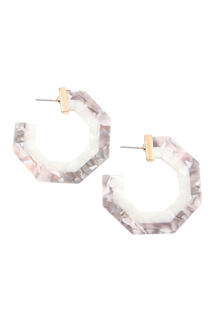 CAST POLYGON RESIN POST EARRINGS