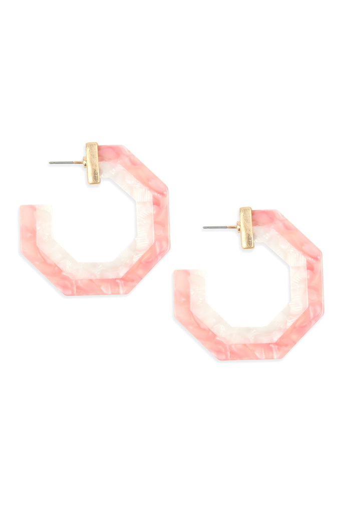 CAST POLYGON RESIN POST EARRINGS