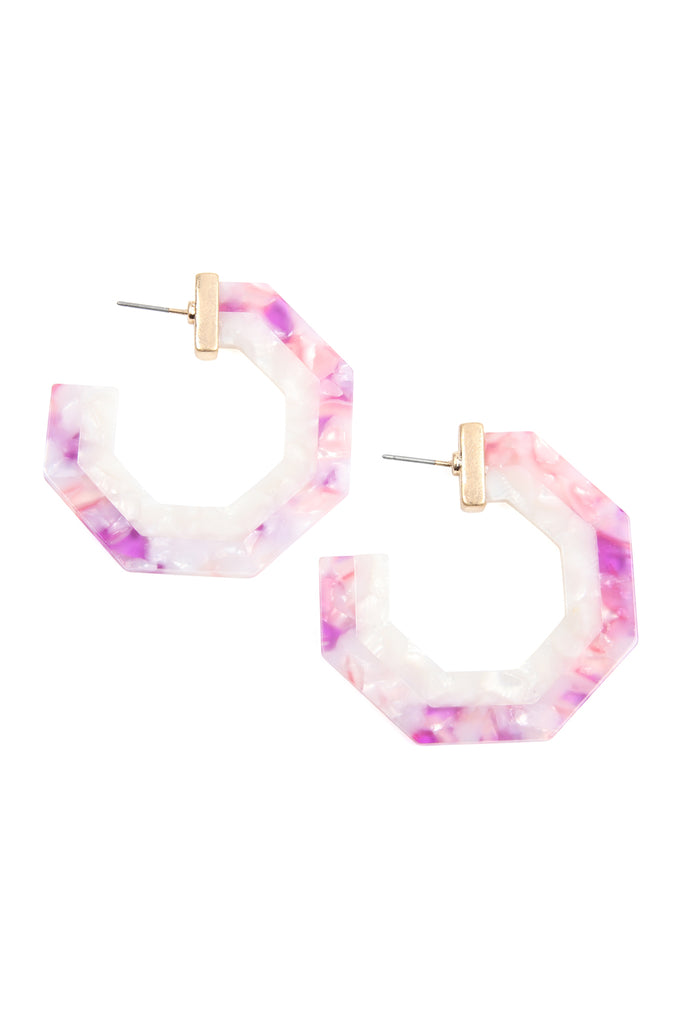 CAST POLYGON RESIN POST EARRINGS