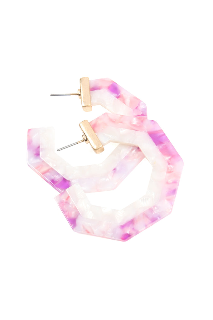 CAST POLYGON RESIN POST EARRINGS