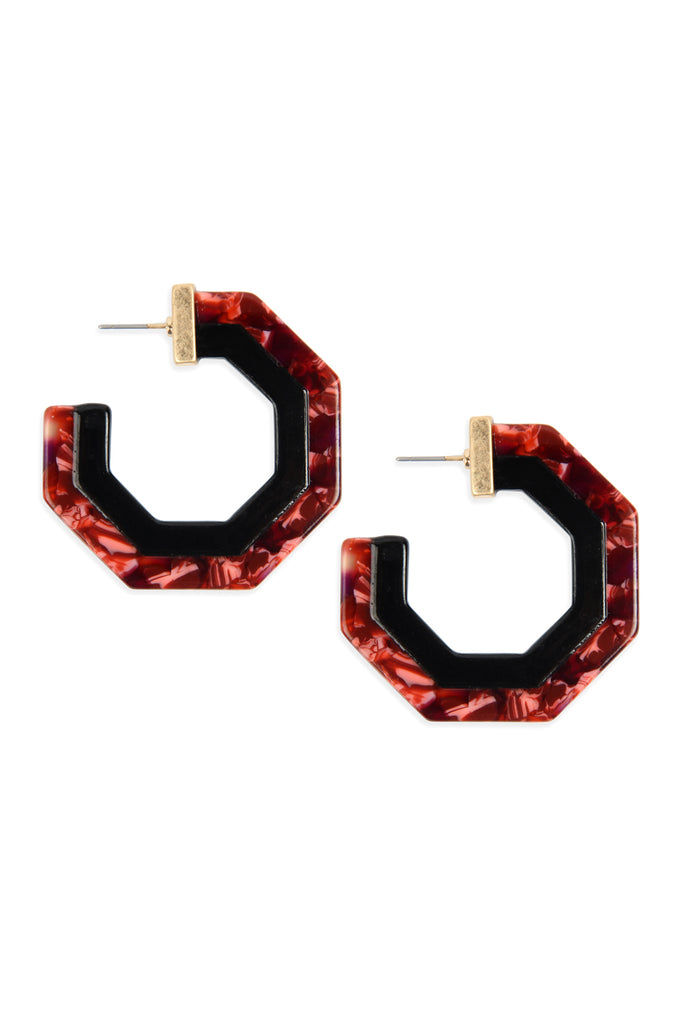 CAST POLYGON RESIN POST EARRINGS