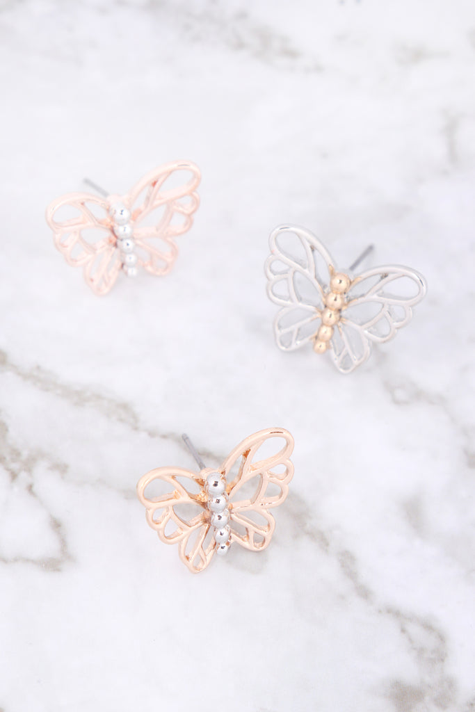 ME4790 - BUTTERFLY CAST STUD EARRINGS