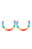 HALF OPEN HOOP FIMO DISC BEADS EARRINGS - Riah Fashion