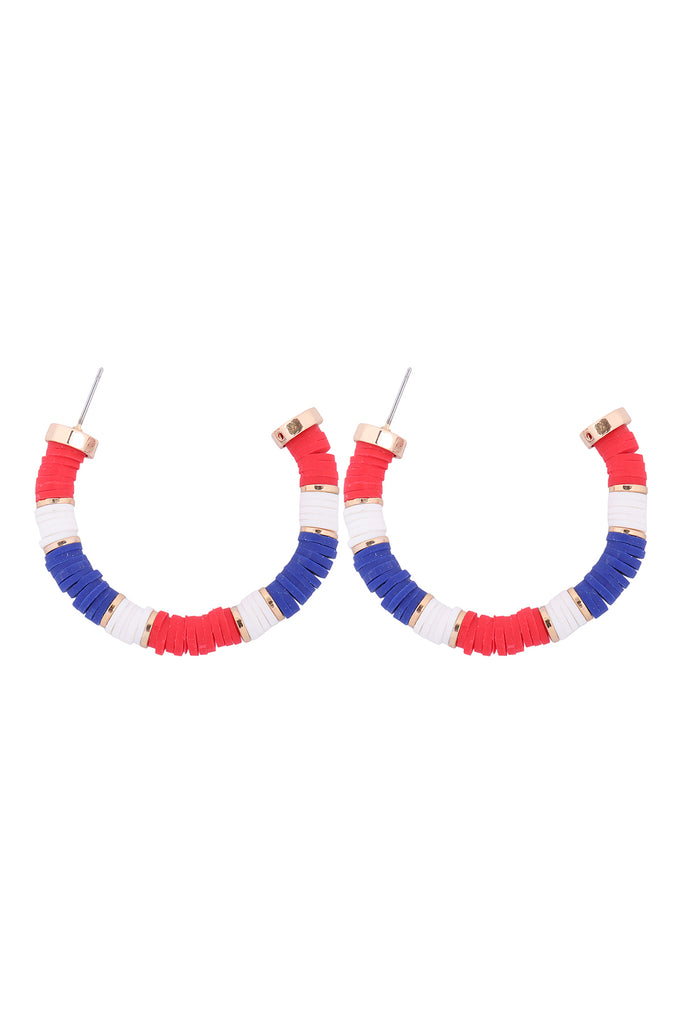 HALF OPEN HOOP FIMO DISC BEADS EARRINGS