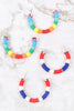 HALF OPEN HOOP FIMO DISC BEADS EARRINGS - Riah Fashion