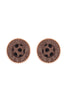 ANIMAL PRINT LEATHER ROUND TWO TONE POST EARRINGS
