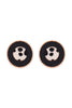 ANIMAL PRINT LEATHER ROUND TWO TONE POST EARRINGS