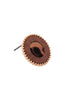 ANIMAL PRINT LEATHER ROUND TWO TONE POST EARRINGS