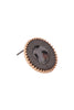 ANIMAL PRINT LEATHER ROUND TWO TONE POST EARRINGS