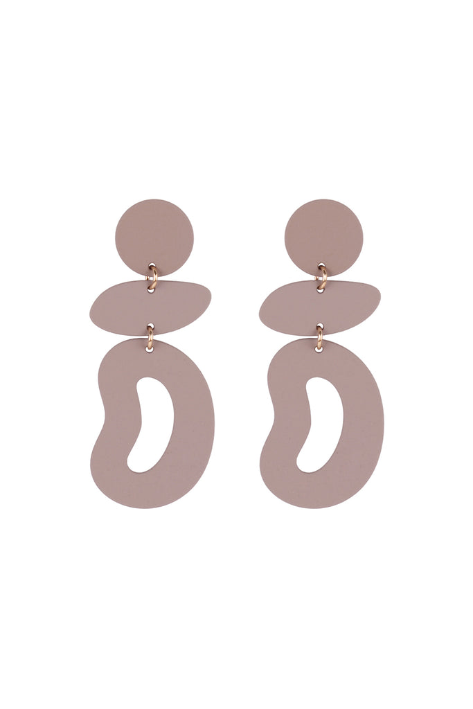 ORGANIC SHAPE 3 DROP COLOR COATED EARRINGS