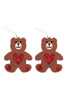 TEDDY BEAR HEART ACETATE EARRINGS
