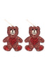 TEDDY BEAR HEART ACETATE EARRINGS