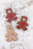 TEDDY BEAR HEART ACETATE EARRINGS