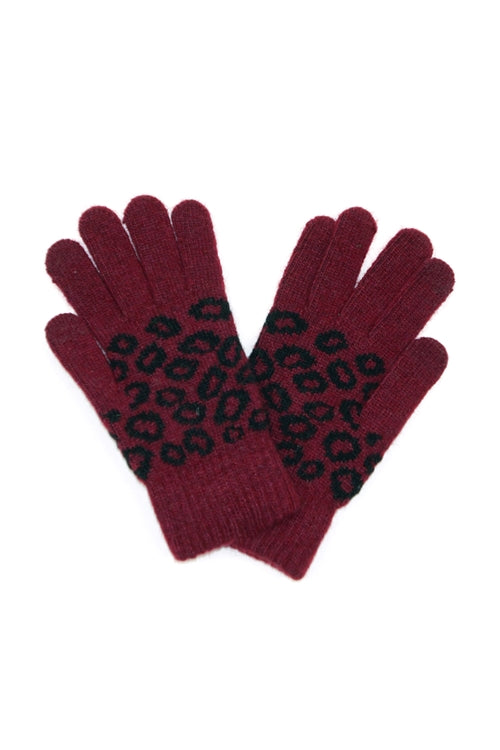 LEOPARD KNIT SMART TOUCH GLOVES