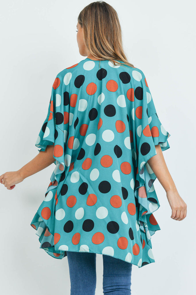 POLKA DOT RUFFLE KIMONO