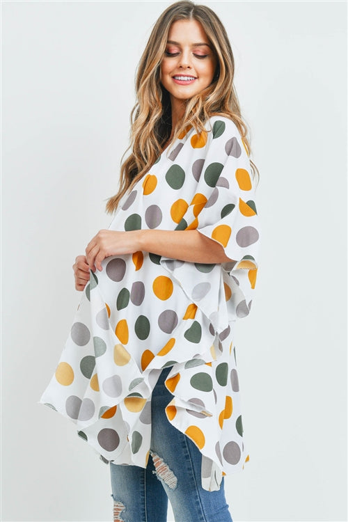 POLKA DOT RUFFLE KIMONO