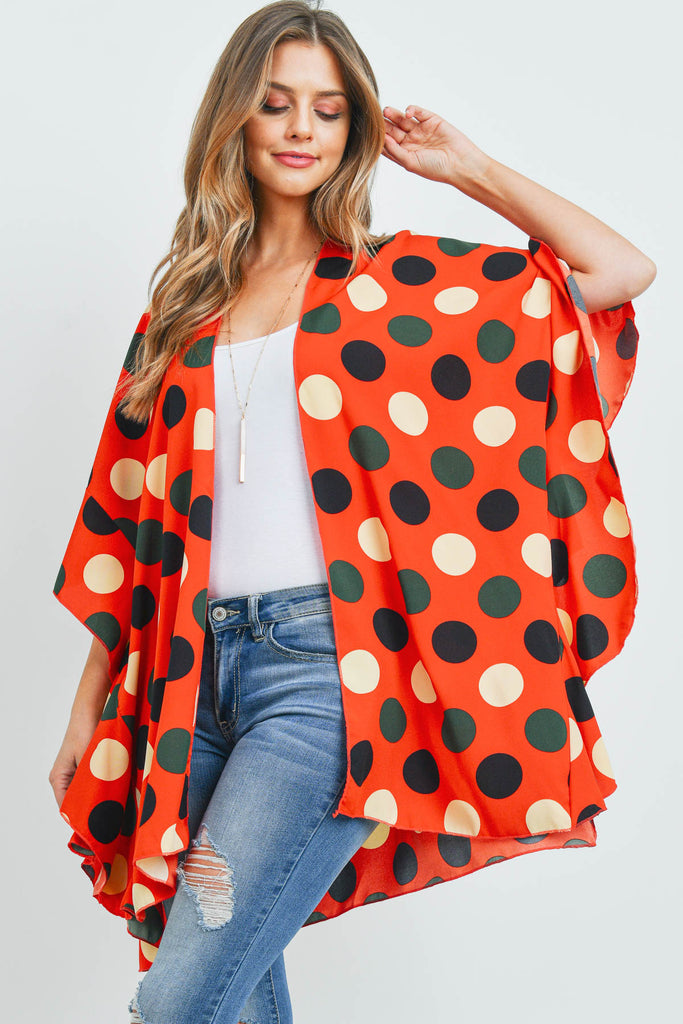 POLKA DOT RUFFLE KIMONO