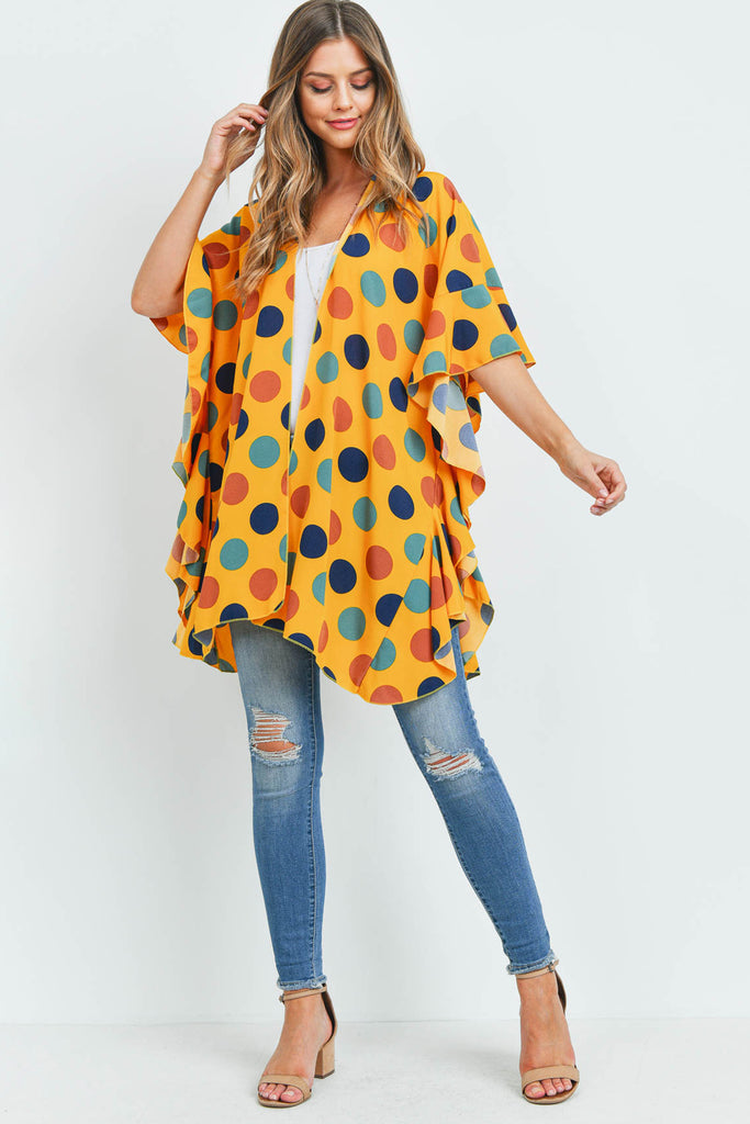 POLKA DOT RUFFLE KIMONO