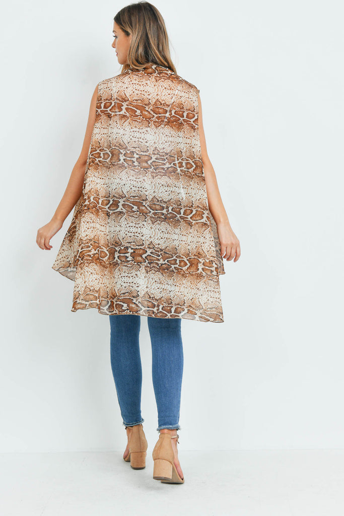 MS0160 - SNAKE SKIN LIGHT KIMONO VEST