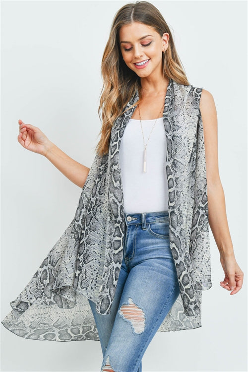 MS0160 - SNAKE SKIN LIGHT KIMONO VEST