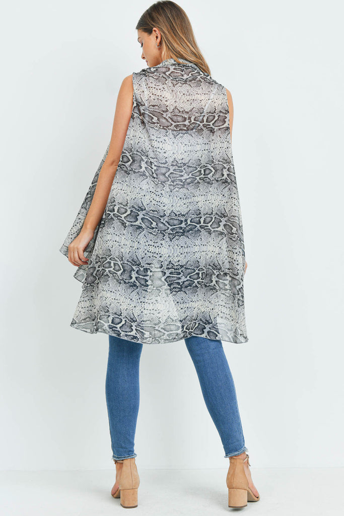 MS0160 - SNAKE SKIN LIGHT KIMONO VEST