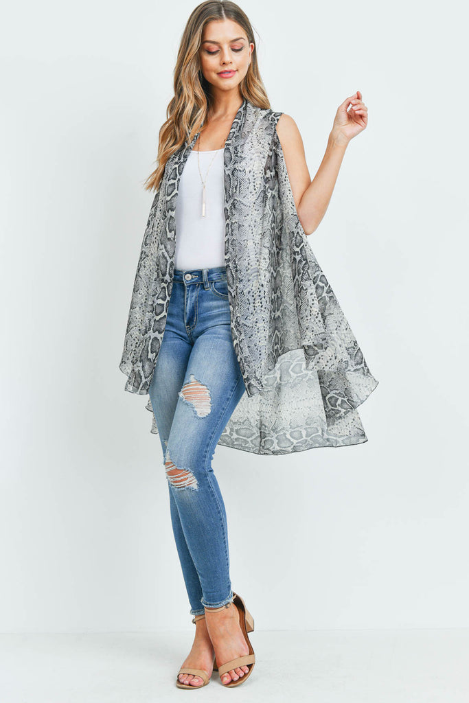 MS0160 - SNAKE SKIN LIGHT KIMONO VEST