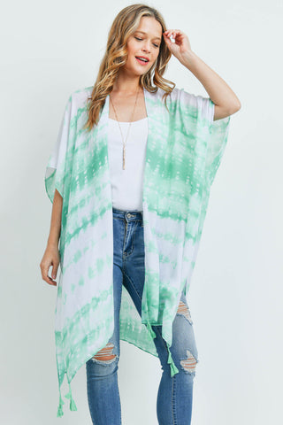 TIE DYE BOHEMIAN OPEN FRONT KIMONO