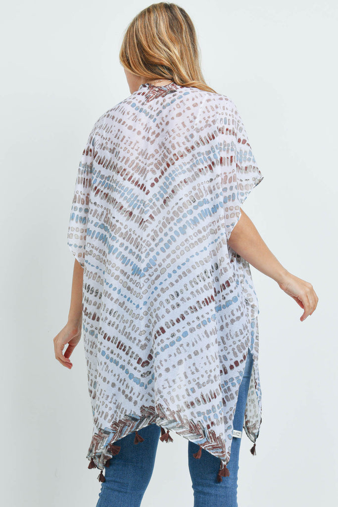 MS0179 - MULTI DASH PATTERN TASSEL KIMONO