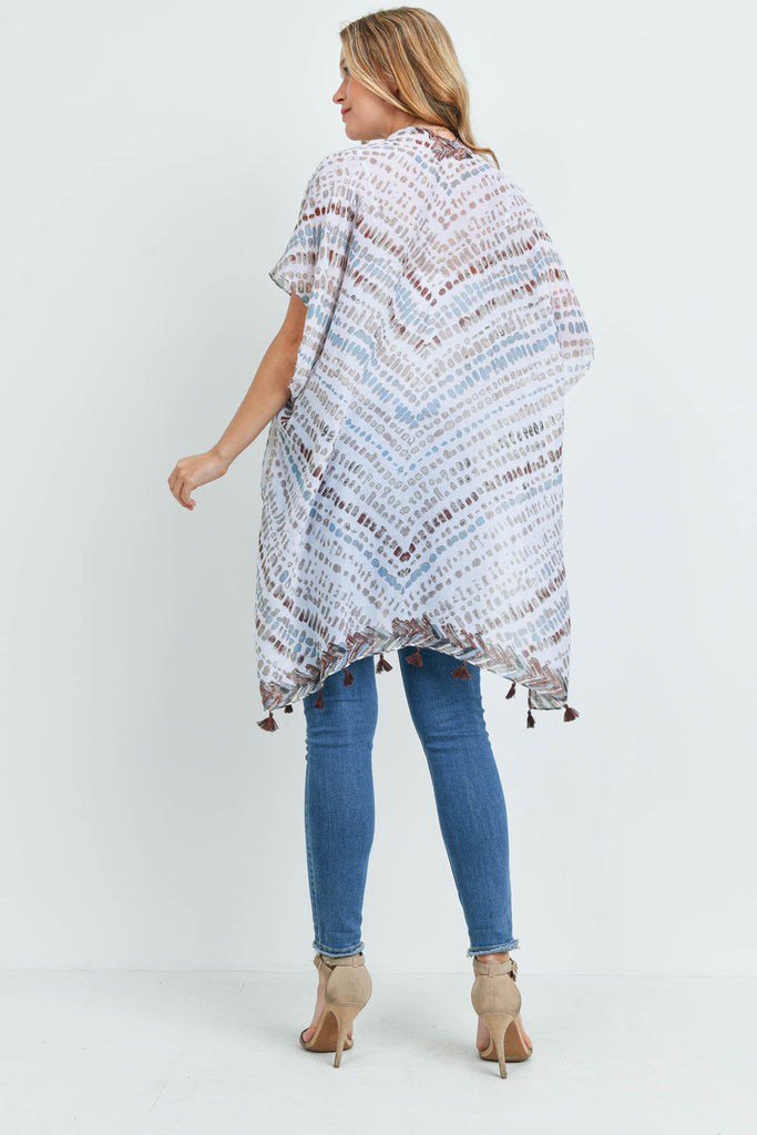 MS0179 - MULTI DASH PATTERN TASSEL KIMONO