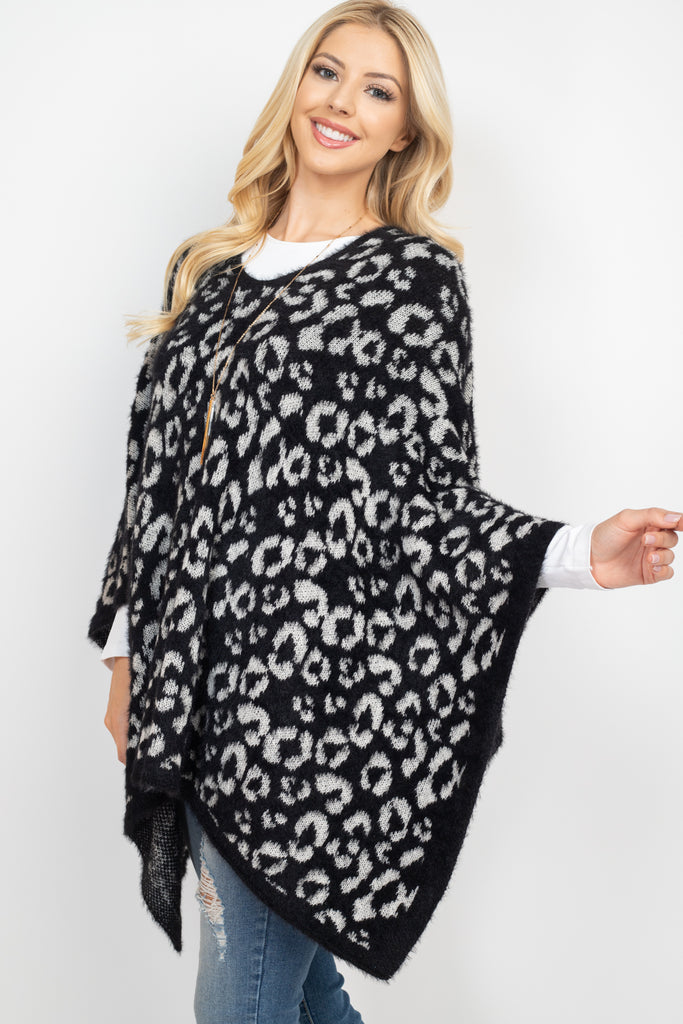 LEOPARD PRINT PONCHO