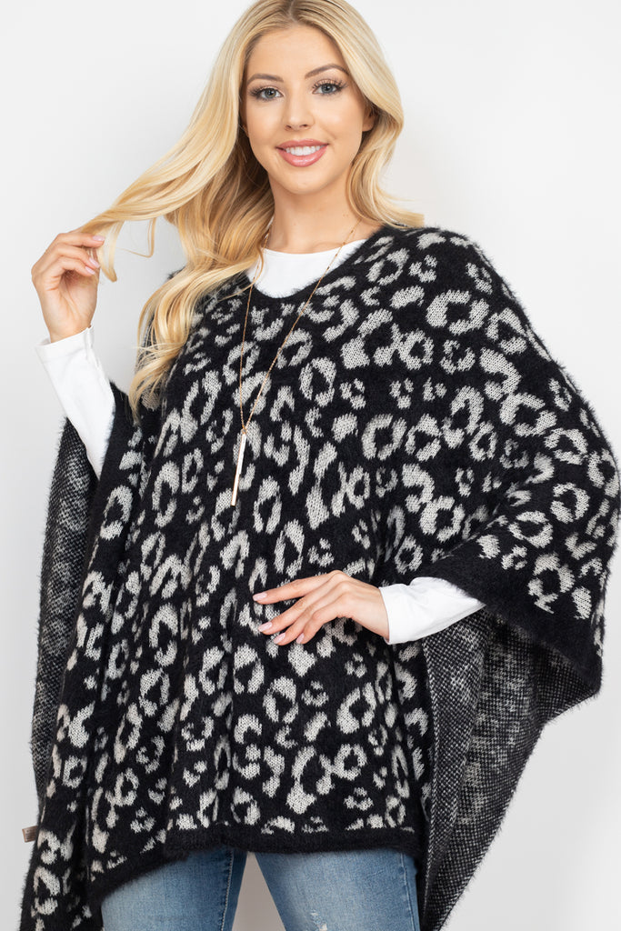 LEOPARD PRINT PONCHO