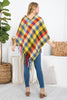 MS0187 - MULTICOLOR PLAID FRINGE PONCHO