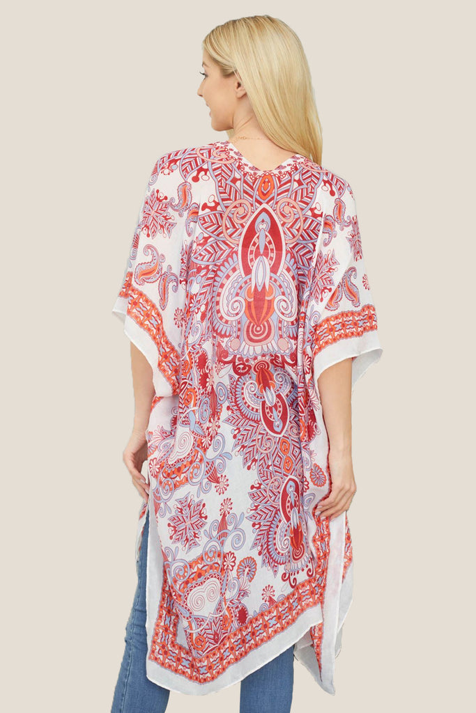 BOHEMIAN PRINT OPEN FRONT KIMONO