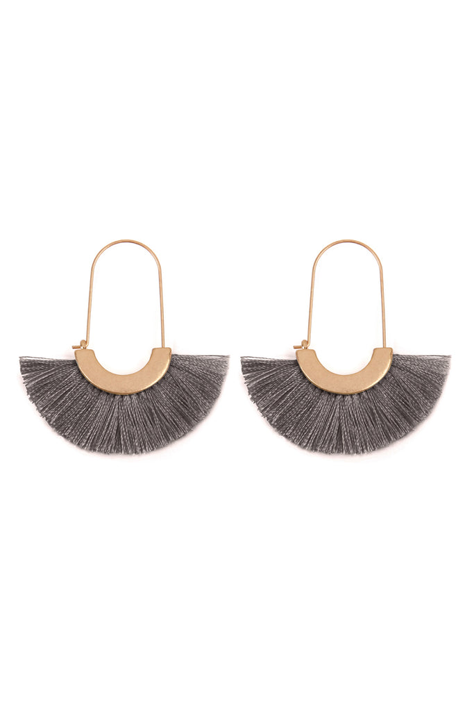 MYE1038 - FAN SHAPE DROP HOOP EARRINGS