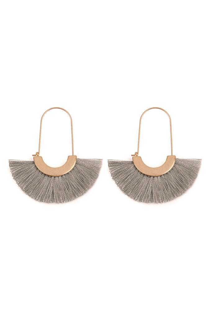 MYE1038 - FAN SHAPE DROP HOOP EARRINGS