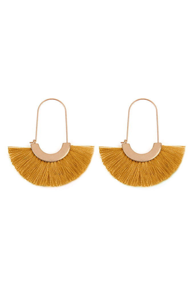 MYE1038 - FAN SHAPE DROP HOOP EARRINGS