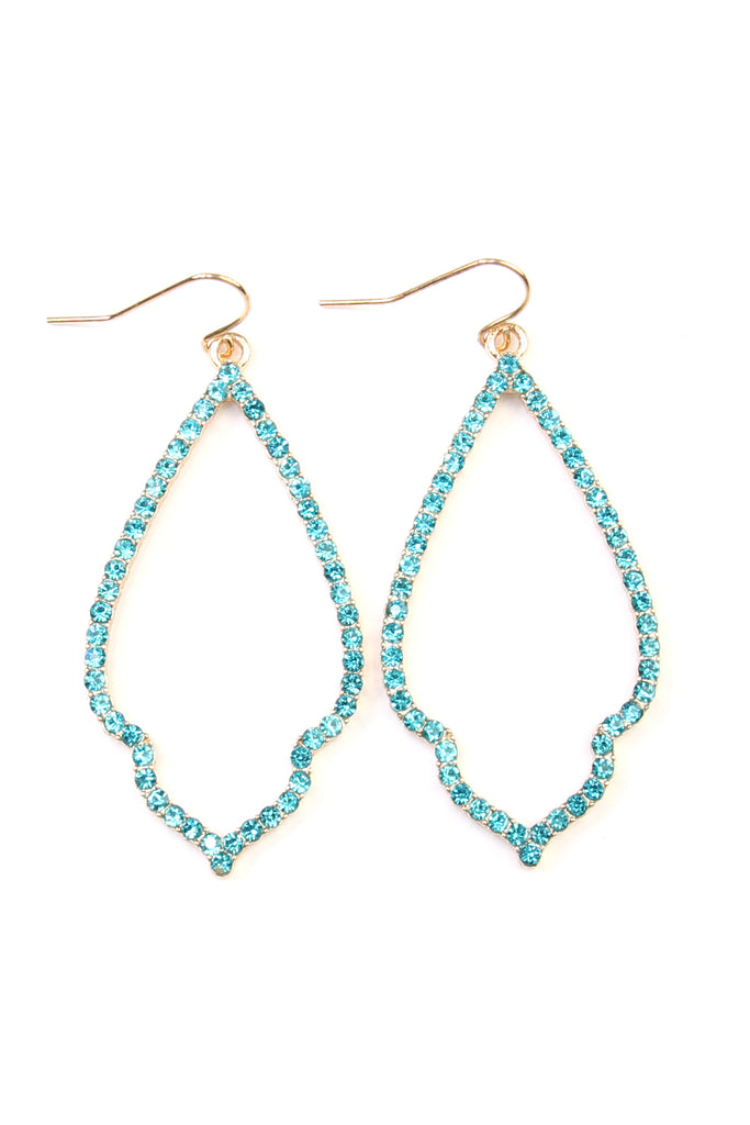 MYE1042 - RHINESTONE OPEN MARQUISE DROP EARRINGS