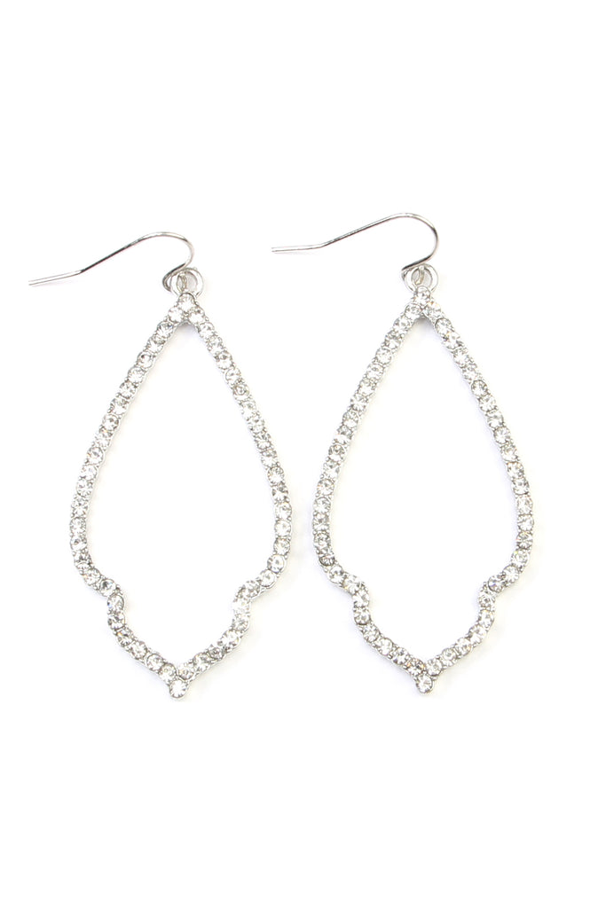 MYE1042 - RHINESTONE OPEN MARQUISE DROP EARRINGS