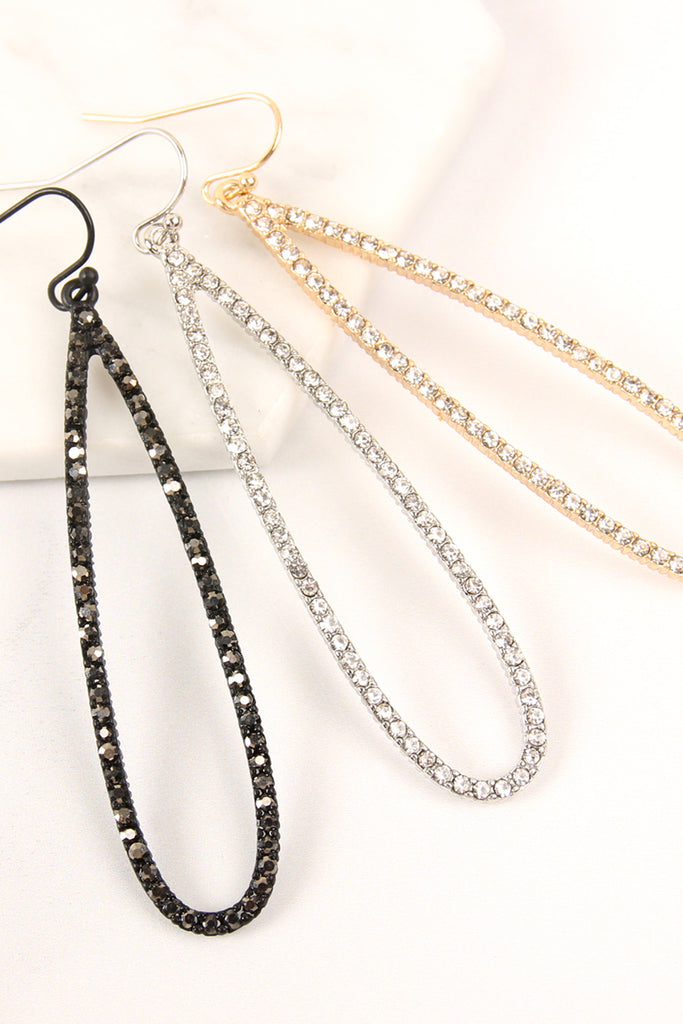 Open Cut Teardrop Crystal Earrings