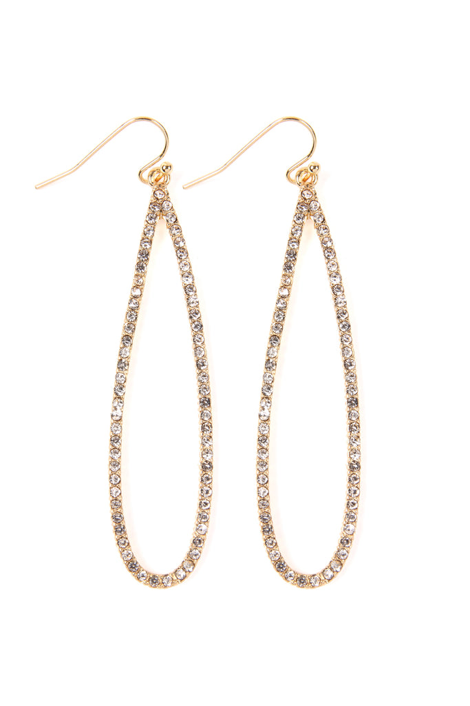 Open Cut Teardrop Crystal Earrings
