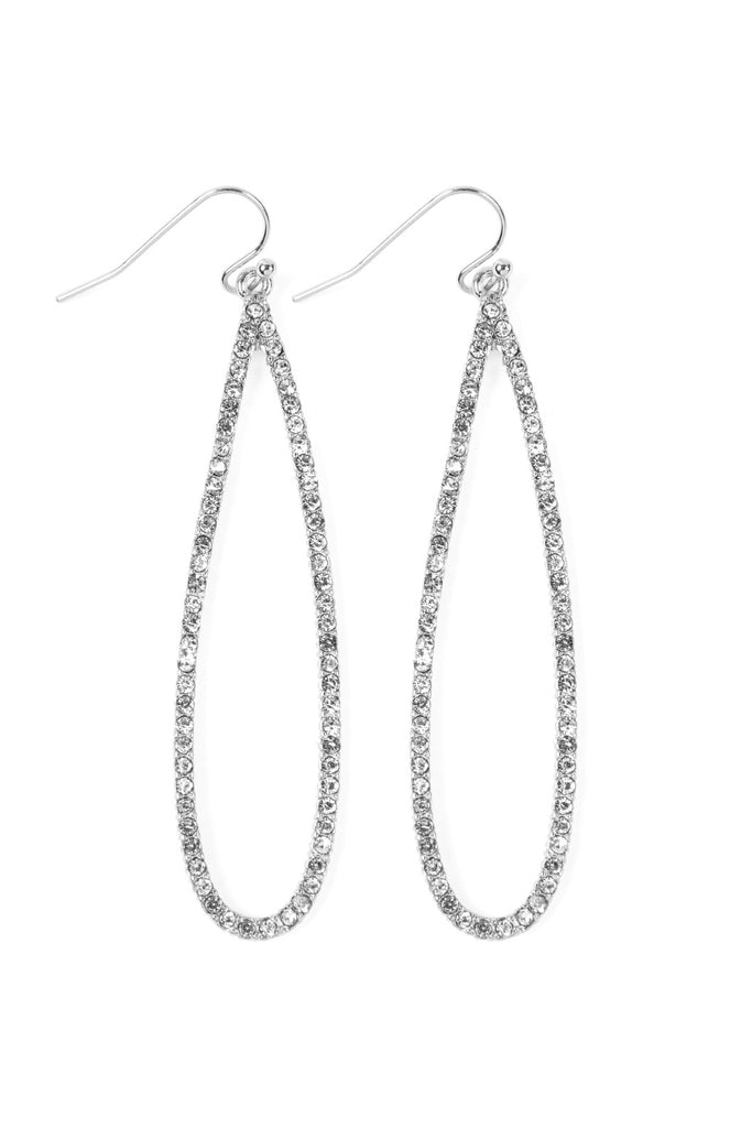 Open Cut Teardrop Crystal Earrings