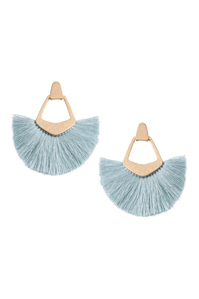 FAN TASSEL POST DANGLE EARRINGS