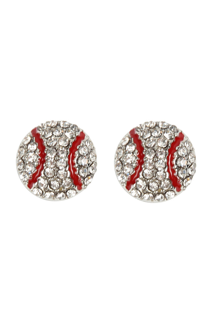 MYE1116 - SPORTS BALL RHINESTONE POST EARRINGS