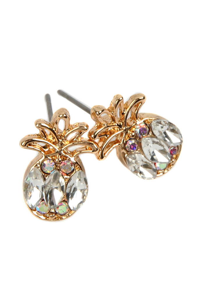 MYE1154 -  PINEAPPLE RHINESTONE EARRINGS/6PAIRS