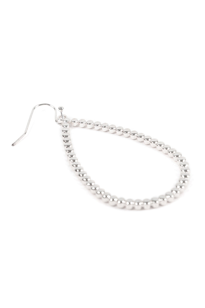 OPEN TEARDROP TEXTURED HOOK DANGLING EARRINGS