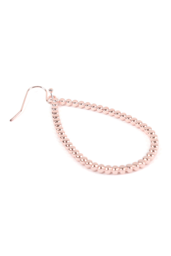 OPEN TEARDROP TEXTURED HOOK DANGLING EARRINGS