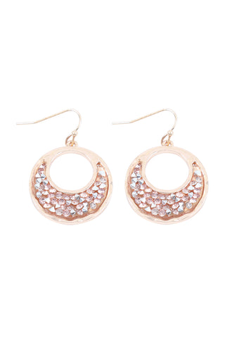 HDE2856 - WIRE TEARDROP GLASS BEADS HOOK EARRINGS